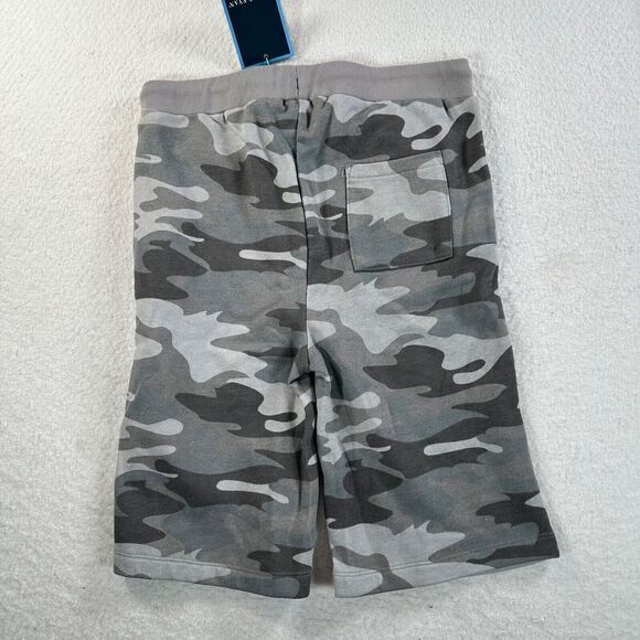 Andy & Evan Bermuda Short Kids 13-14 Gray Camo Drawstring Terry New - Picture 6 of 8